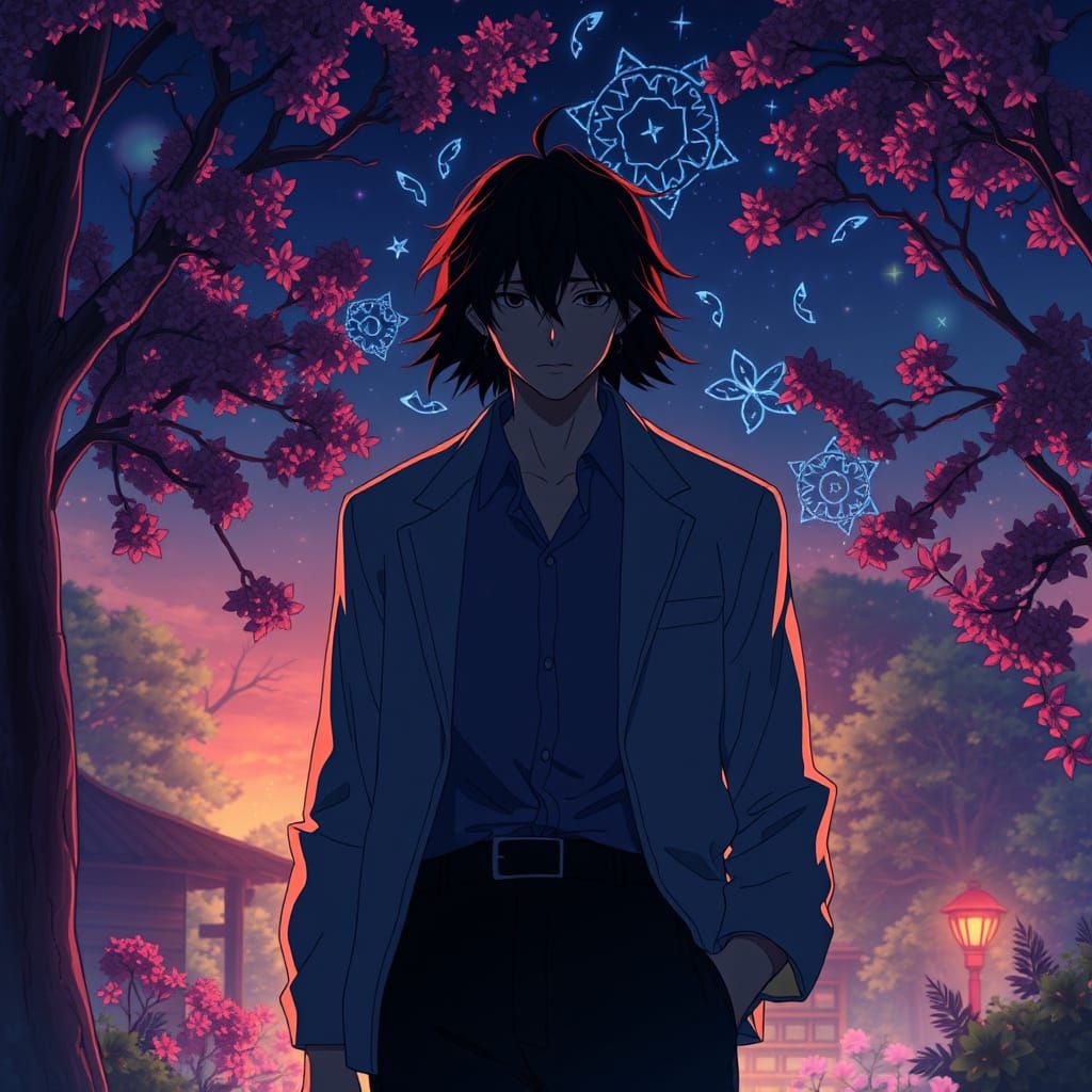 Mysterious Figure in Whimsical Landscape, Inspired by Studio...