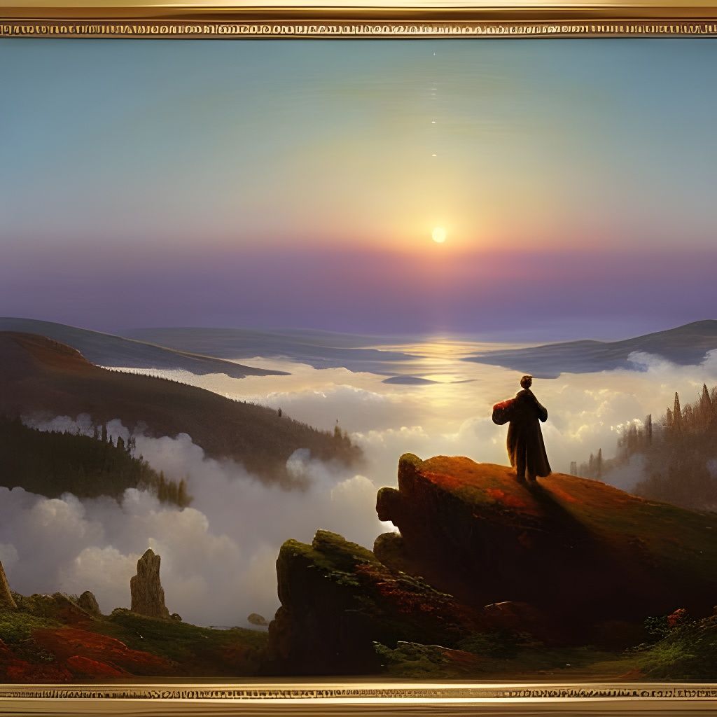Romantic Landscape Inspired by Sea of Fog