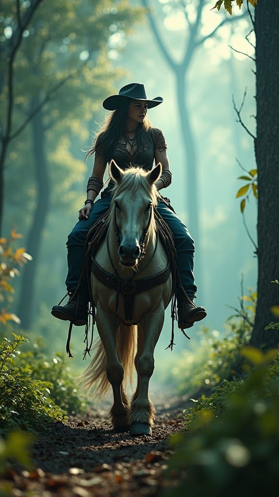 Centauress and Cowboy: Detailed Fantasy Art