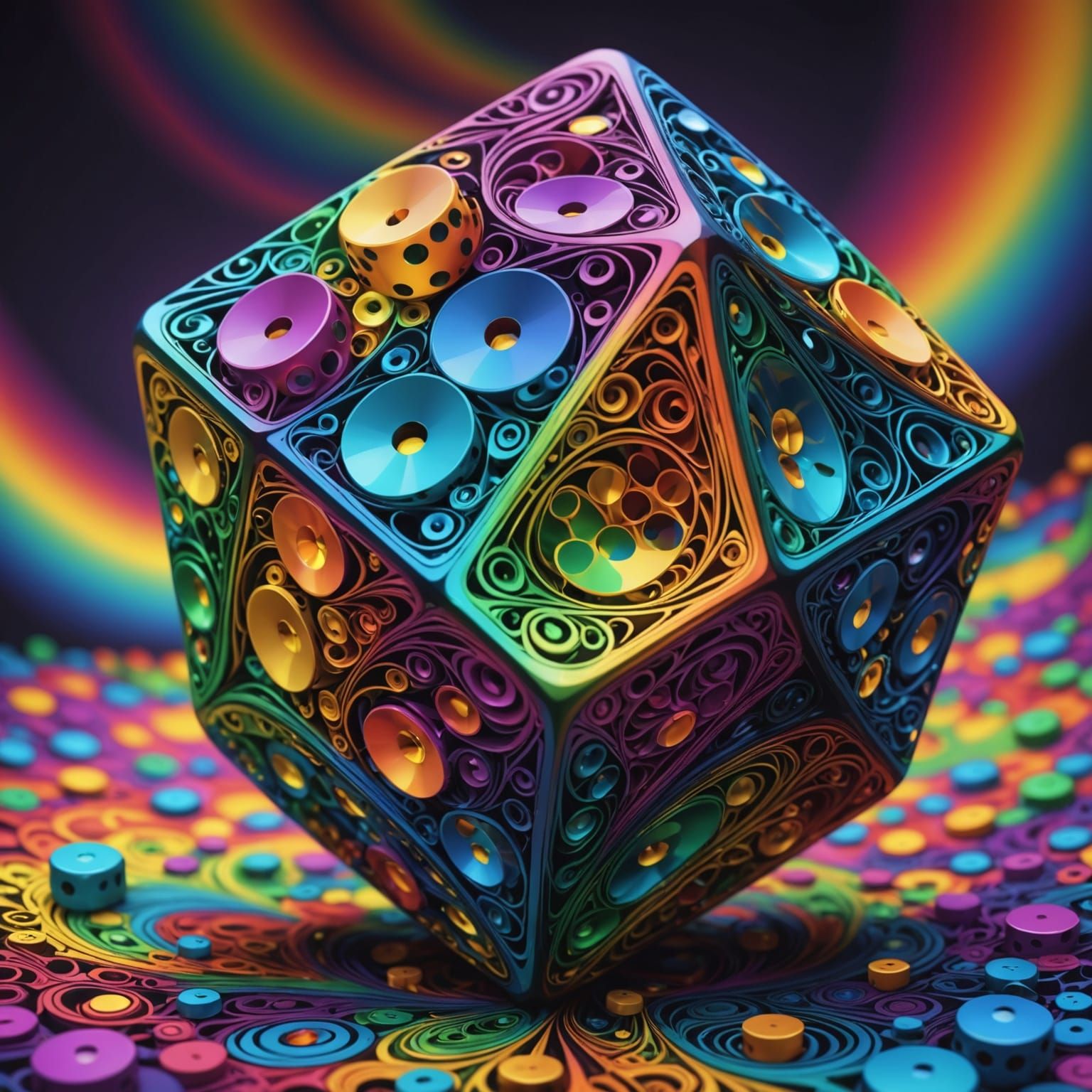 Abstract Fractal Wave Function with 3D Shading