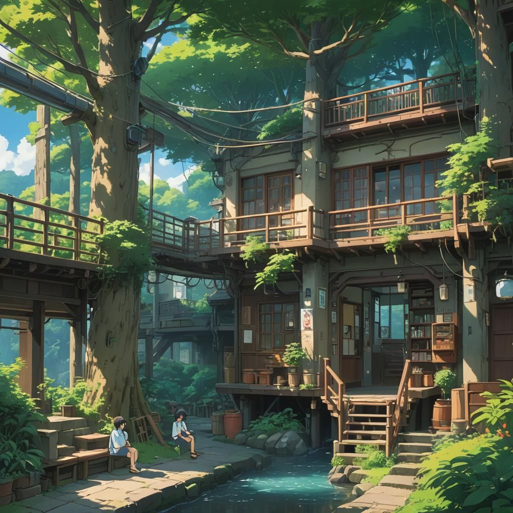 Anime Key Visual Inspired by Ghibli and Shinkai