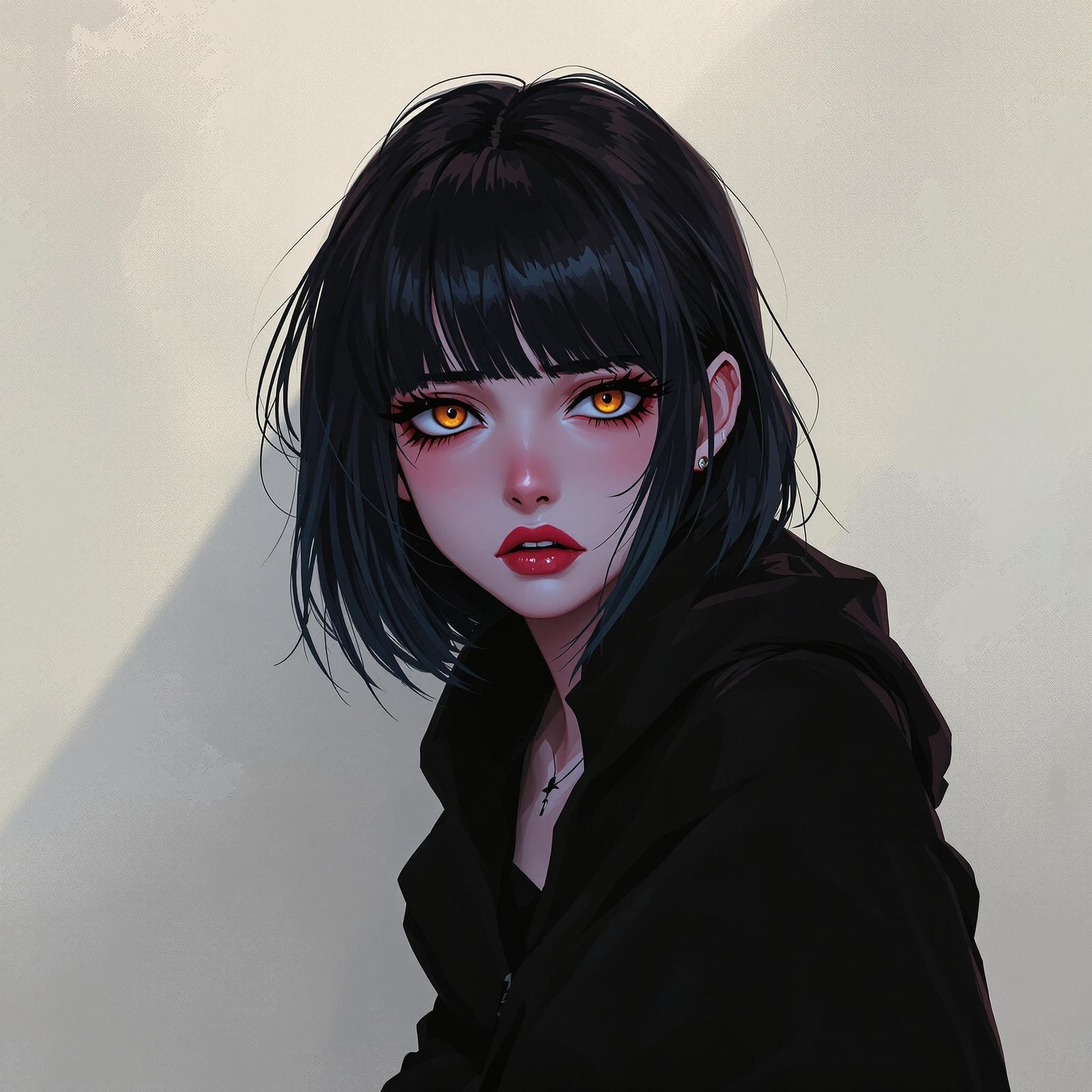 Anime Woman with Sad Emo Expression