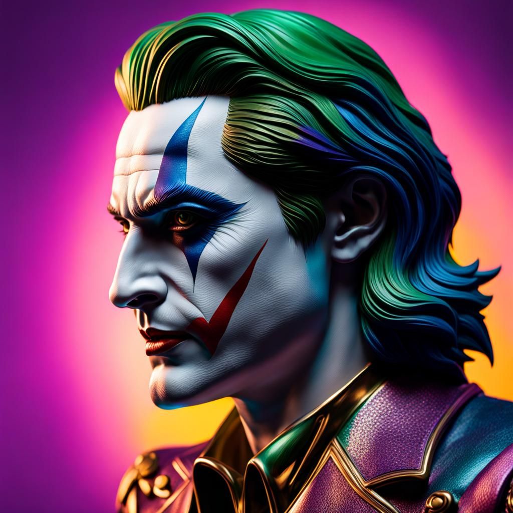 Hyperrealistic Greek Statue of the Joker
