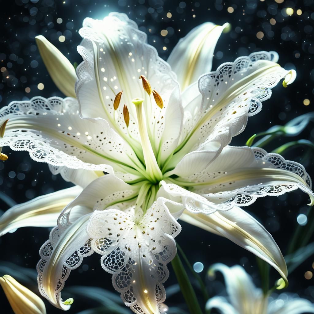 Magical Lace Lily in Fantasy Space