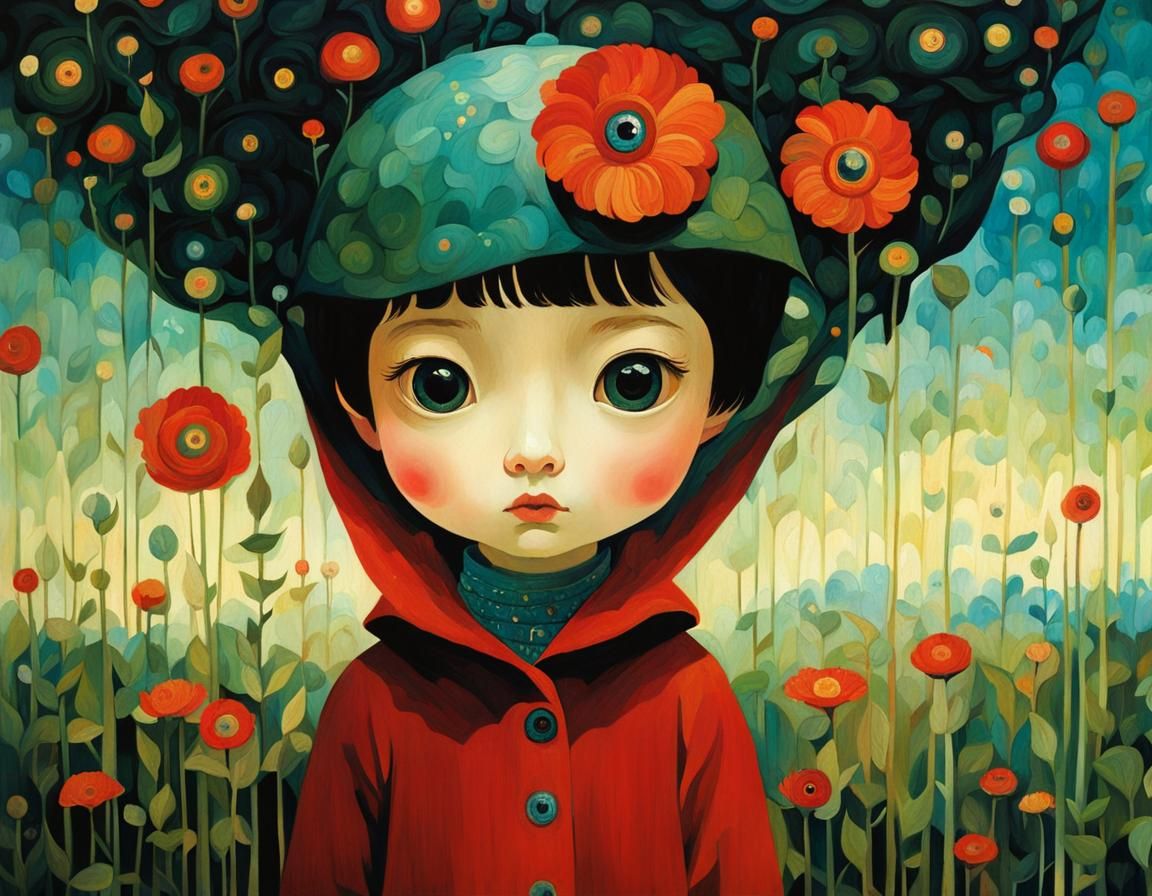 Children Portrait in Expressive Impasto Painting Style