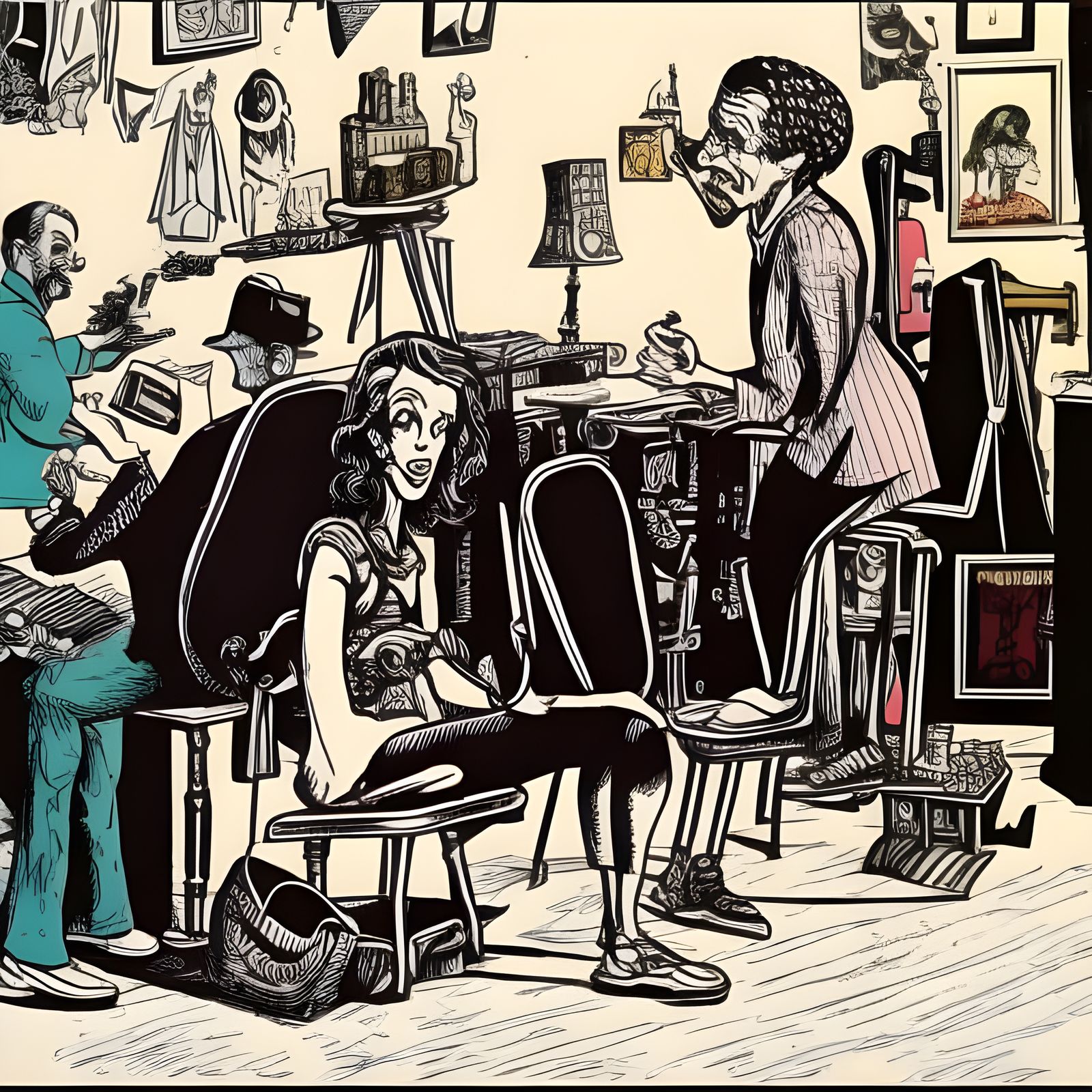 Shoe Salesman in Comic Style