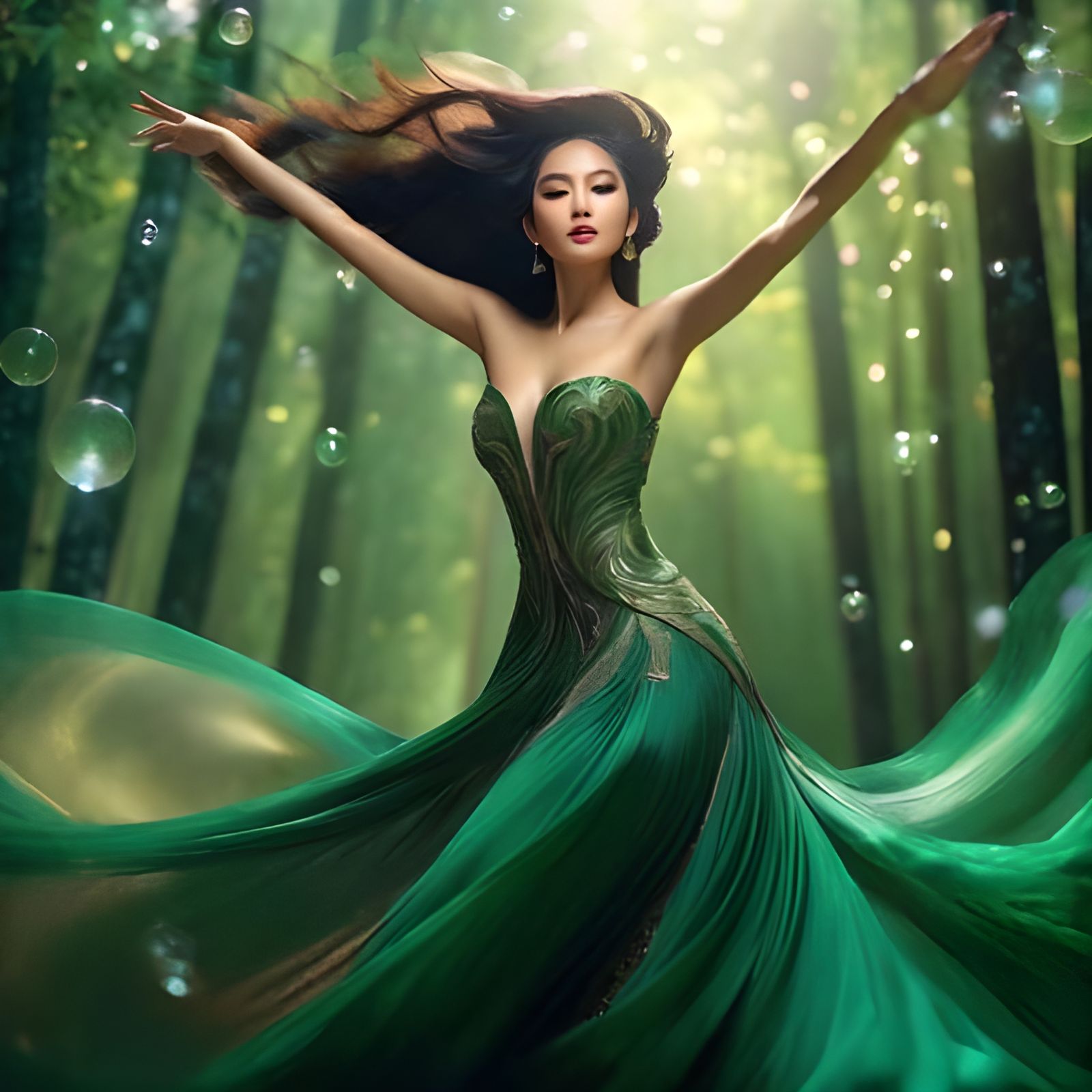 Voluptuous Woman in Avant-Garde Fashion