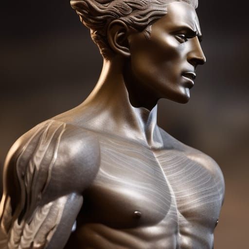 Earth Genasi Ranger in Desert Biome, Fantasy Art