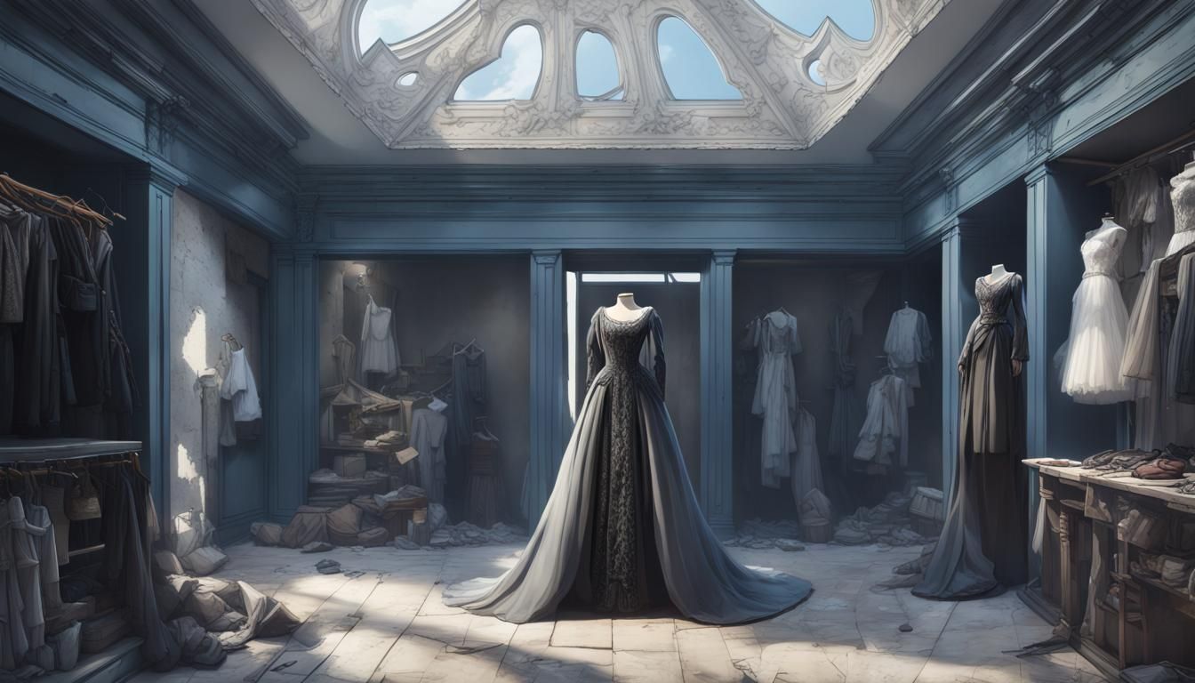 Isolated Boutique Showcases Wedding Attire in Dark Fantasy
