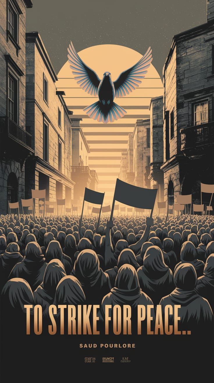 Peace Demonstration Poster with Flying Dove