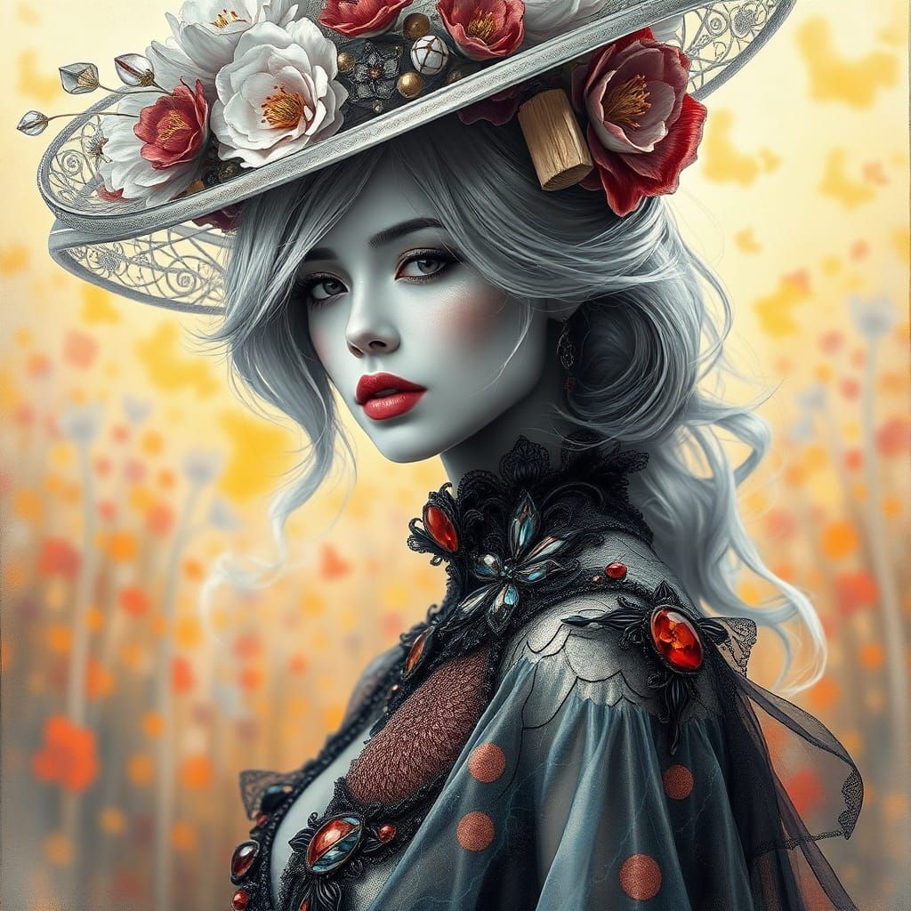 Elegant Woman Portrait in Impasto Impressionist Style