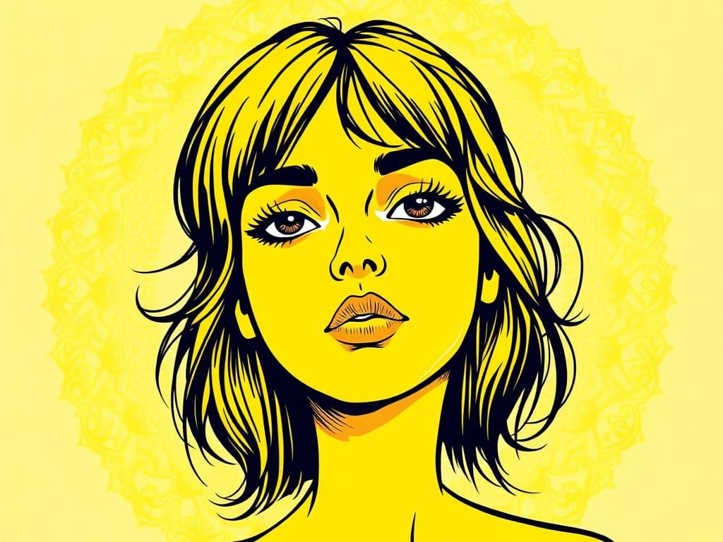 Vibrant Woodcut Illustration in Abstract Aesthetic