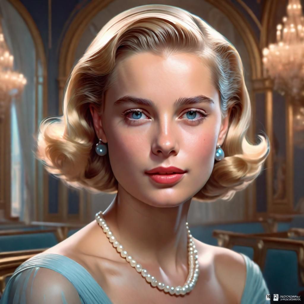 Grace Kelly Portrait in Digital Art Style