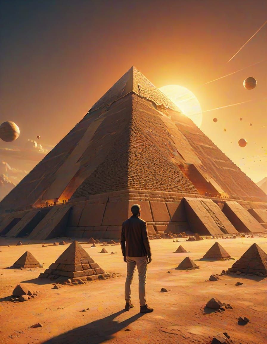 Majestic Thoth at Giza: Hyperrealistic Digital Art