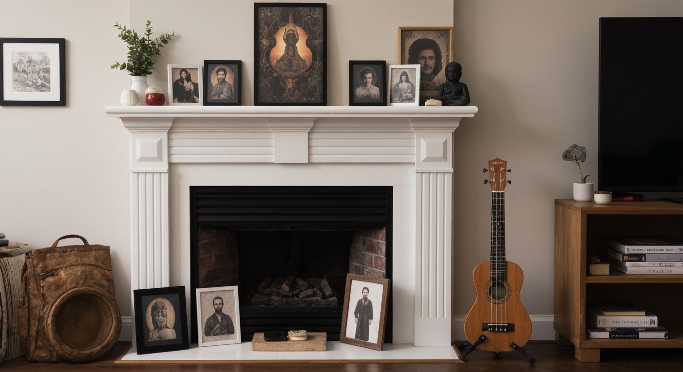 Cozy Meditation Altar in Messy Living Room