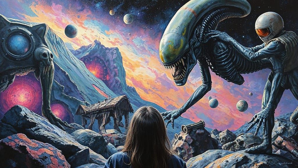 Ethereal Cosmic Horror in Deep Academic Art