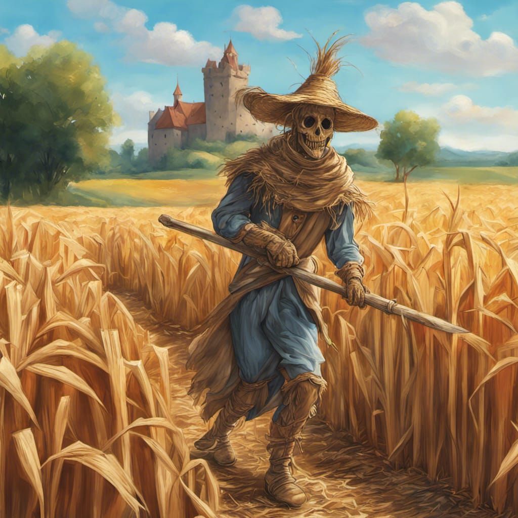 Straw Scarecrow Drags Greatsword Through Cornfield