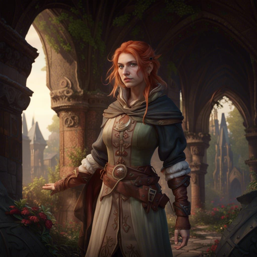 Medieval Thief with Strawberry Blond Hair, Digital Art