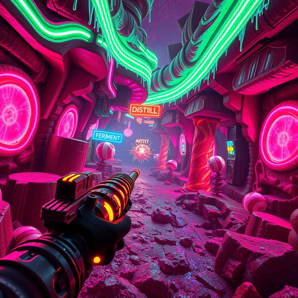 Candy Metropolis First-Person Shooter Perspective