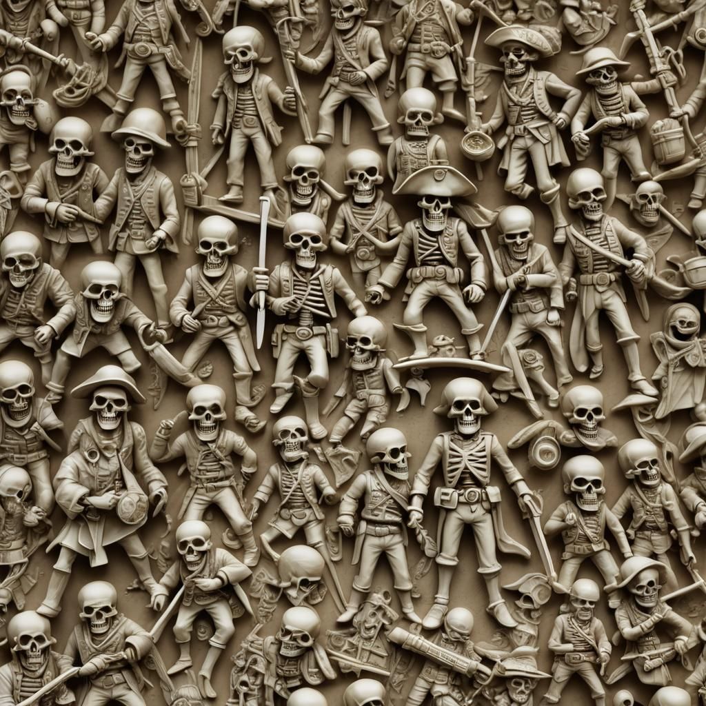 Hyperrealistic Ivory Carvings of Pirates and Skeletons