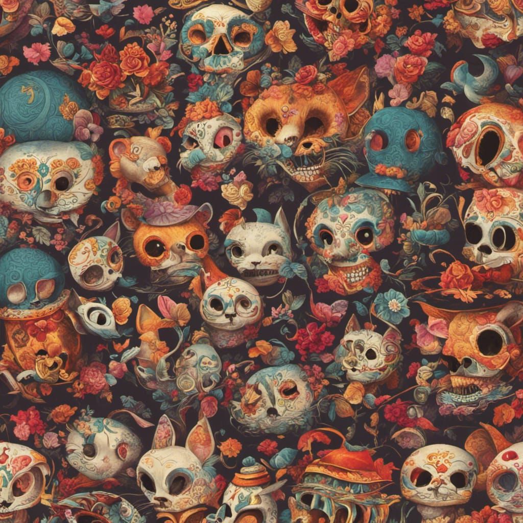 Día de los Muertos collage