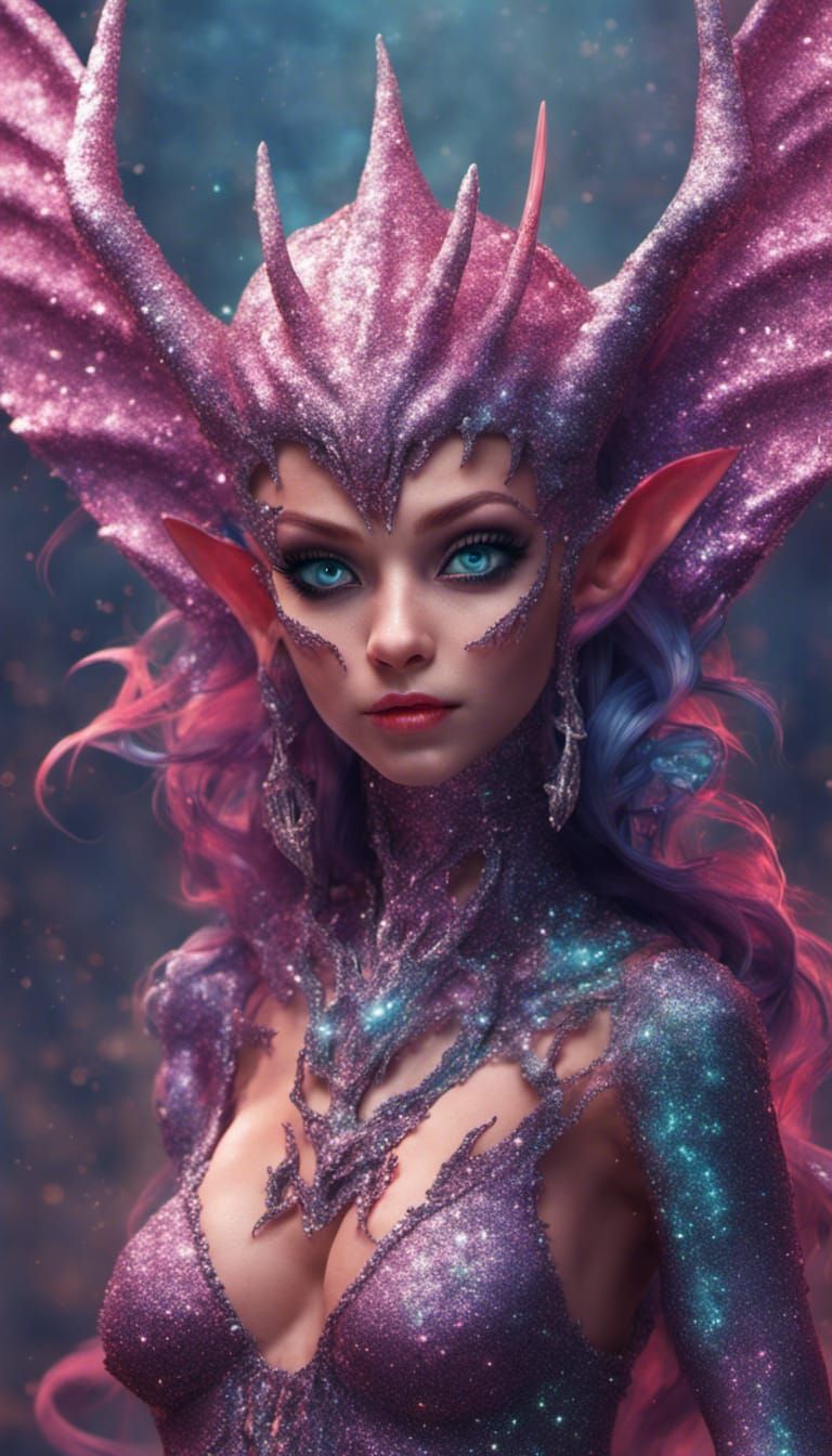 Itty Bitty Glitter Demoness in Hyper-Real Detail