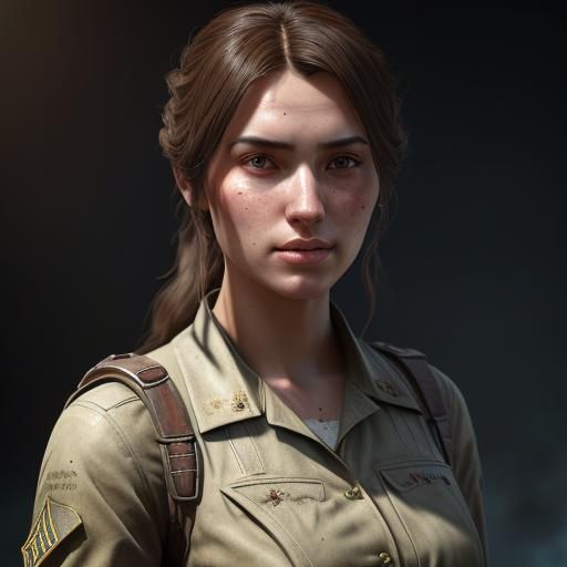 World War II Girl: Detailed 8K Portrait