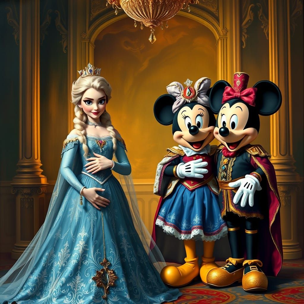 Regal Disney Princesses Meet Mickey and Minnie in Golden Bar...