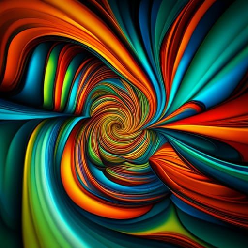 Abstract Vector Fractal Design with 3D Shading