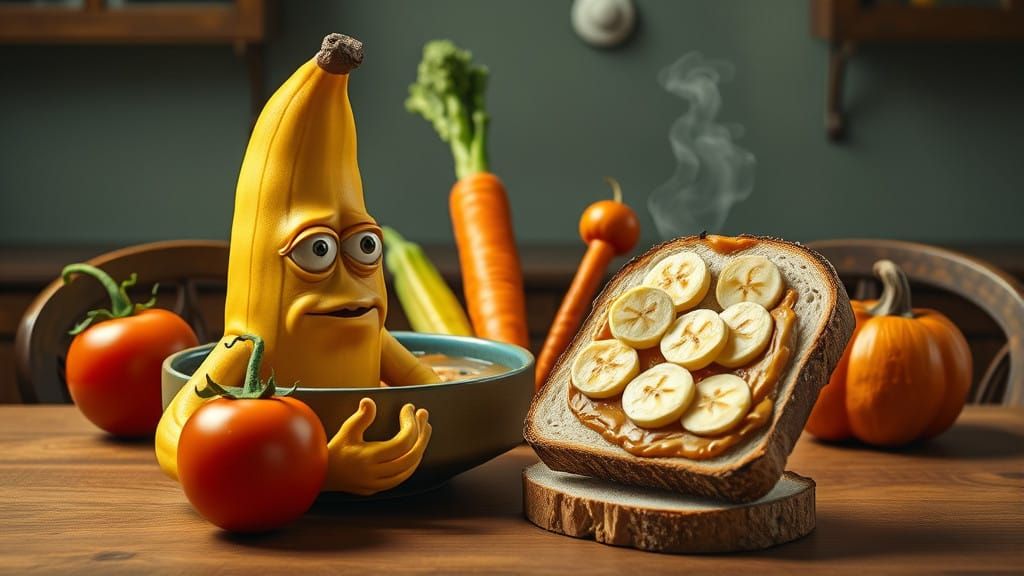 Surreal Banana Gapes in Horror at Spreading Bread