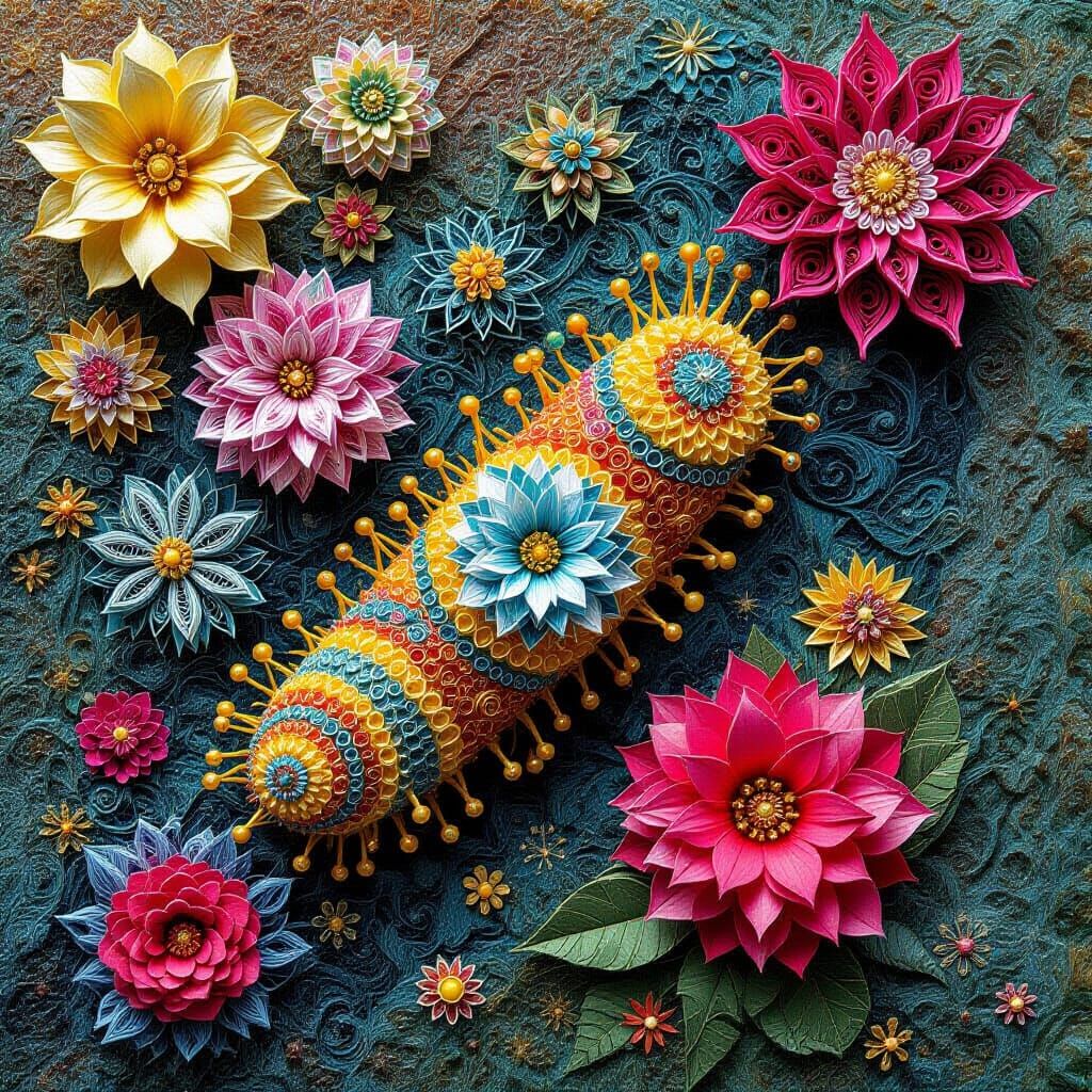 Intricate Sci-Fi Microbes in Avant-Garde Style