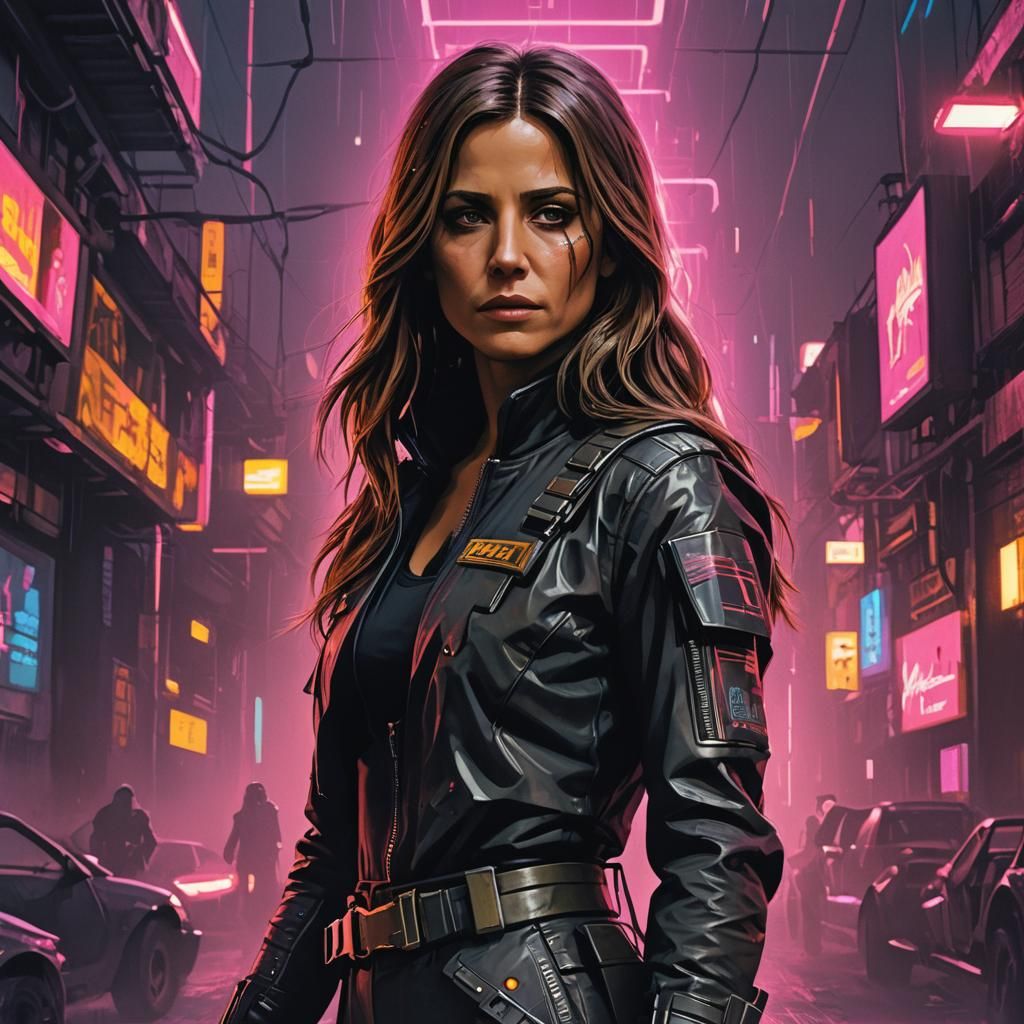 Cyberpunk Mona Lisa: Futuristic Portrait in Neon