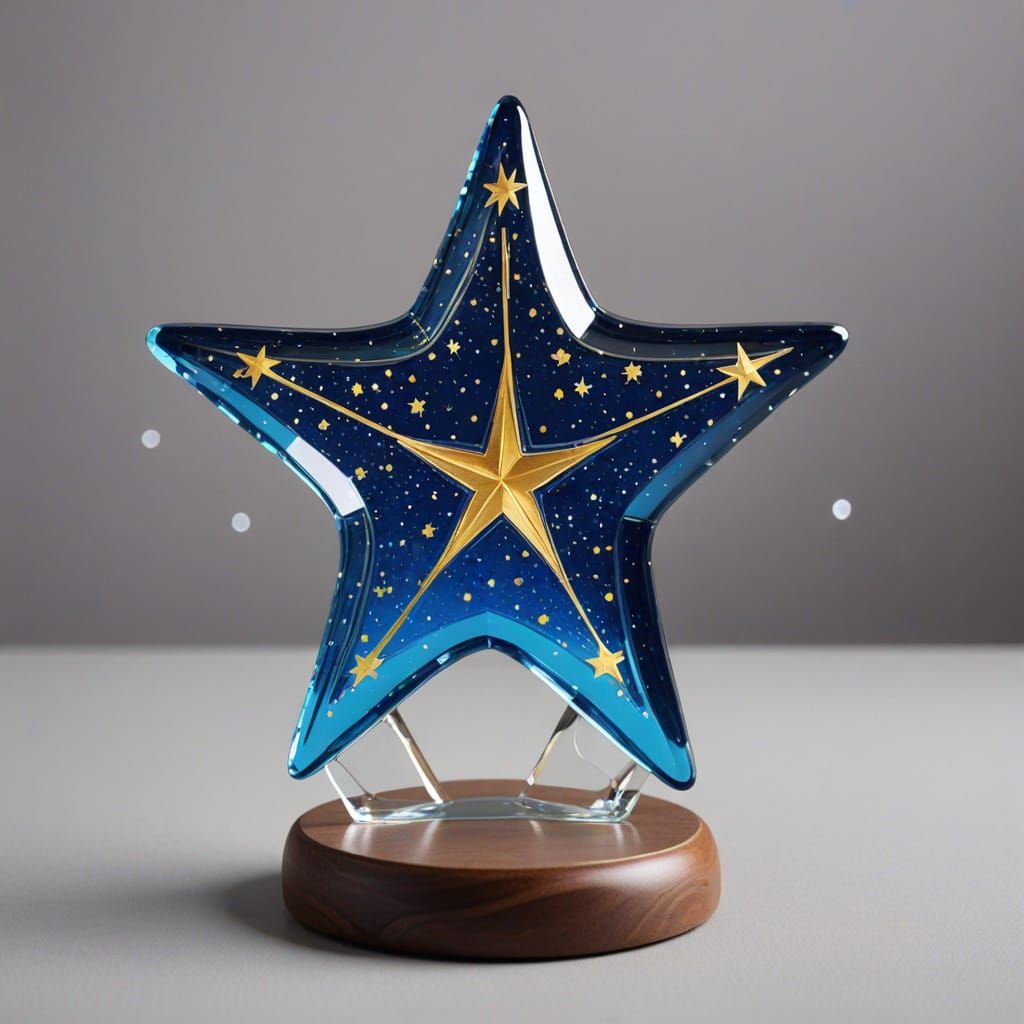 Shooting star glass figureine