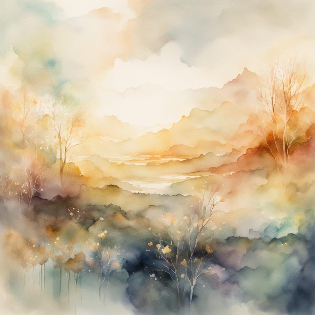 Fragile Earth Floating in Space: Watercolour Art