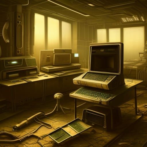 Ancient Alien Computer Rusting in Deserted Lab