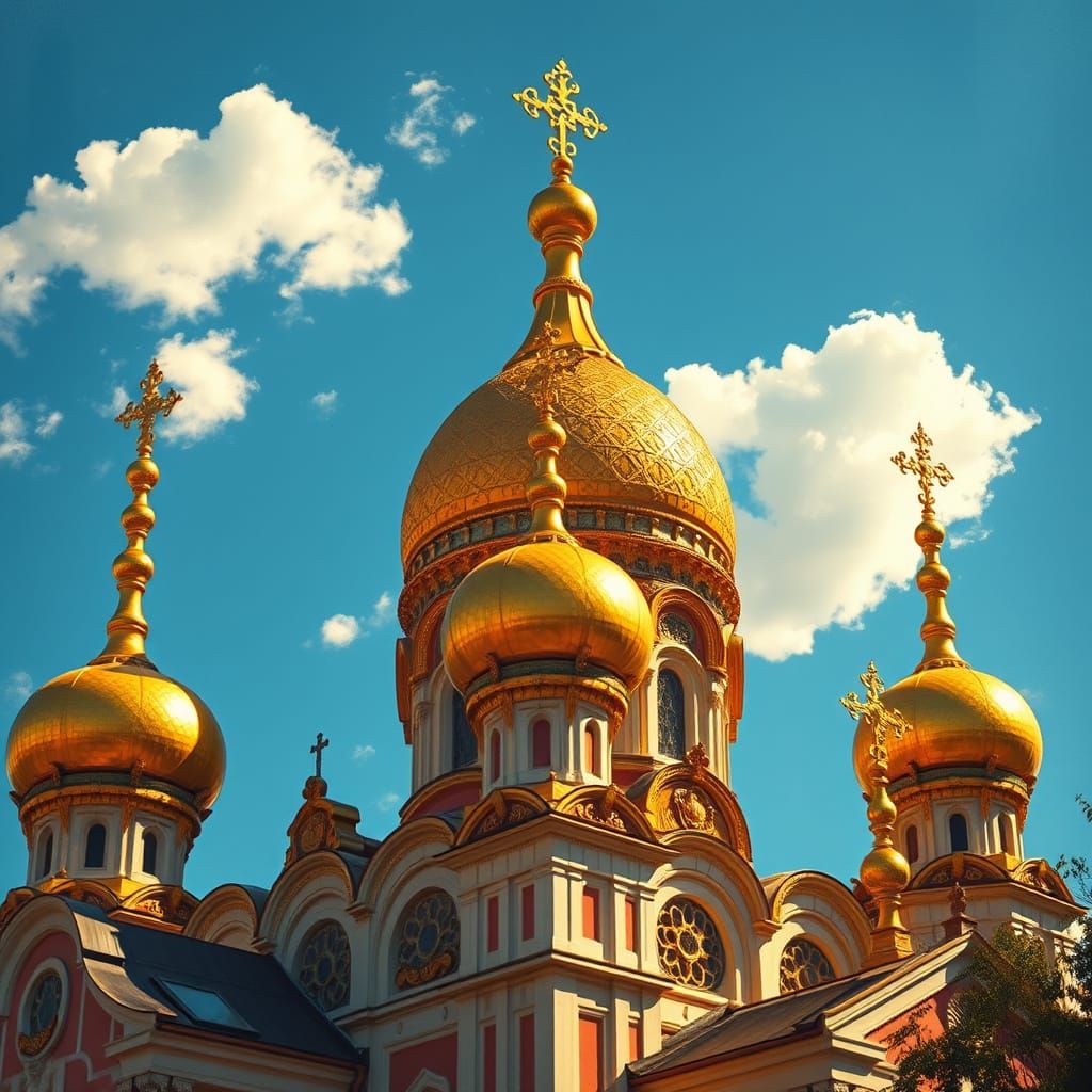 Orthodox Church in Vibrant Byzantine Style