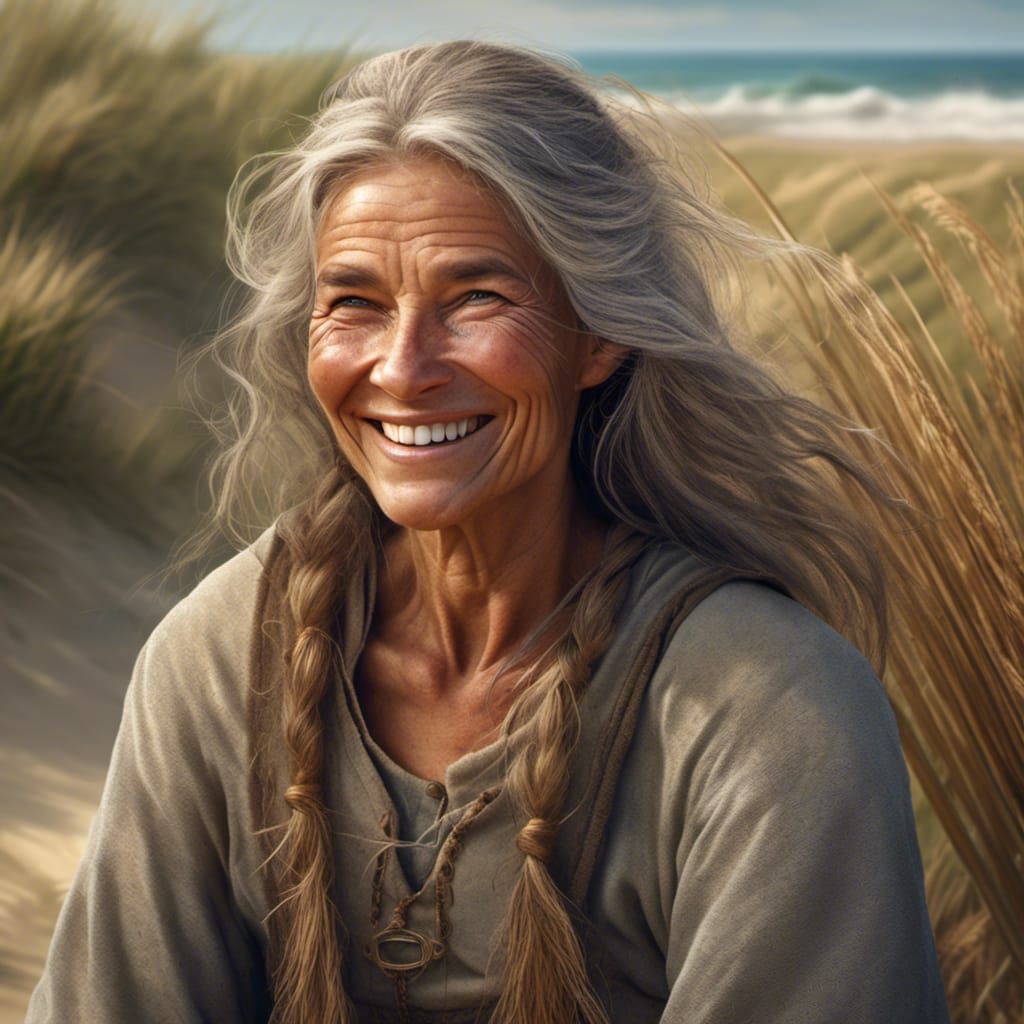 Hyperrealistic Portrait of a Medieval Fisher Woman