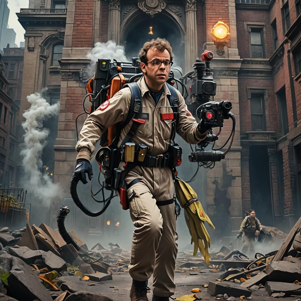 Rick Moranis as Ghostbuster: Detailed Fantasy Art