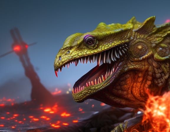 An extremely detailed ugly frog, snake, lizard