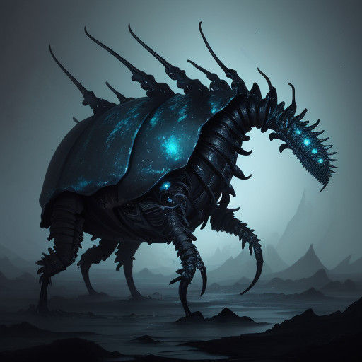 Midnight Bioluminescent Beast in Dark Fantasy Style