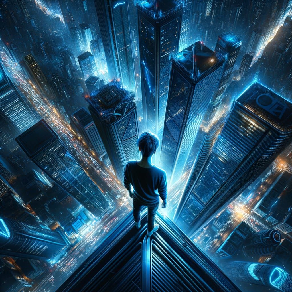 Neon City Gaze: Hyperrealistic Gothic Fantasy Art