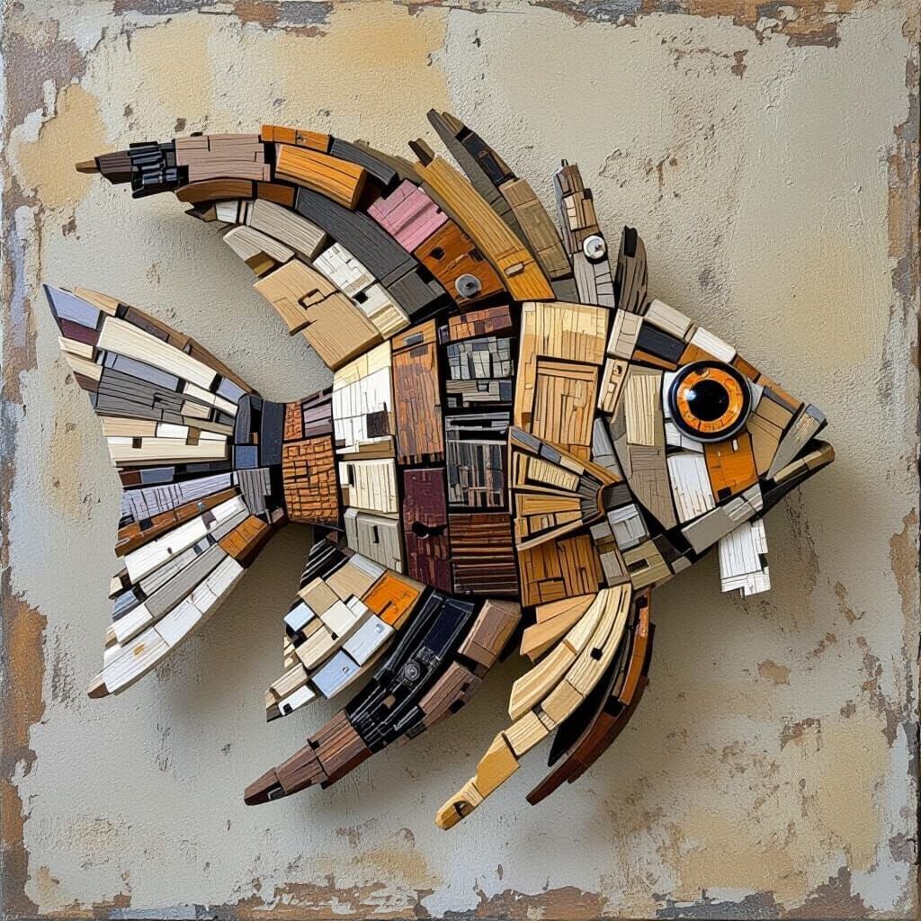 Driftwood Angel Fish: Organic and Fantastical Digital Art