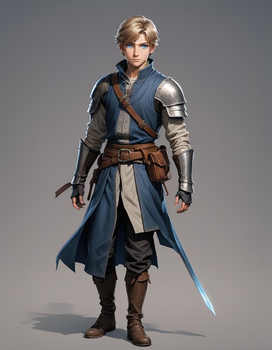 Anime Portrait of a Medieval Adventurer Boy