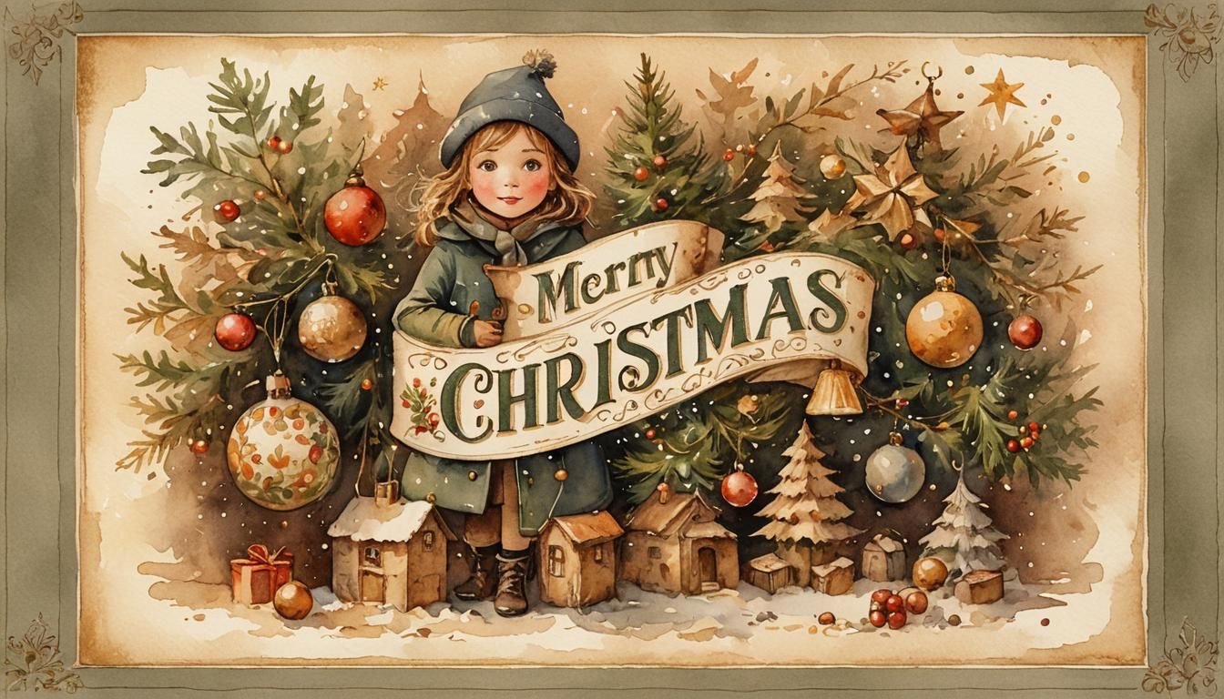 Charming Winter Scene with Whimsical Christmas Tree