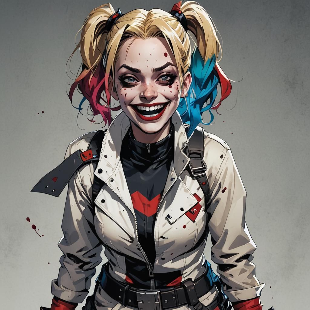 Harley Quinn Laughs: Manga-Style Anime Art