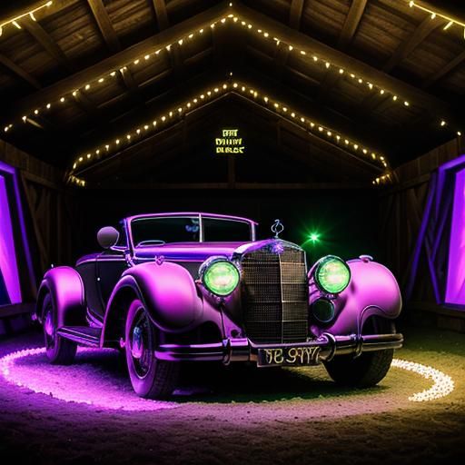Neon-Lit 1936 Mercedes Barn Find: Epic Photo