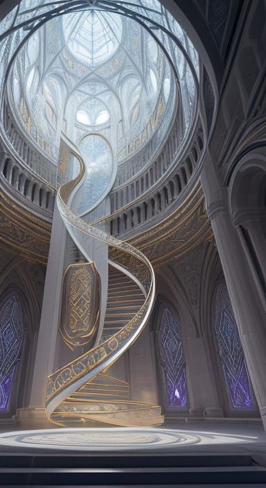 Spiraling Warriors Ascend the Crystaline Helix in Sacred Sym...