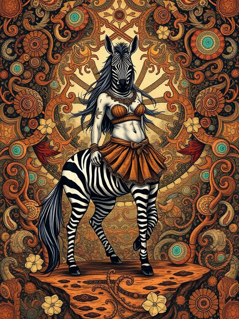 Zebra Centaur Huntress in Mystical Borderland