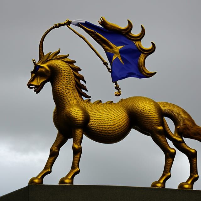 Aurelion Sol with Ukrainian Flag Digital Art