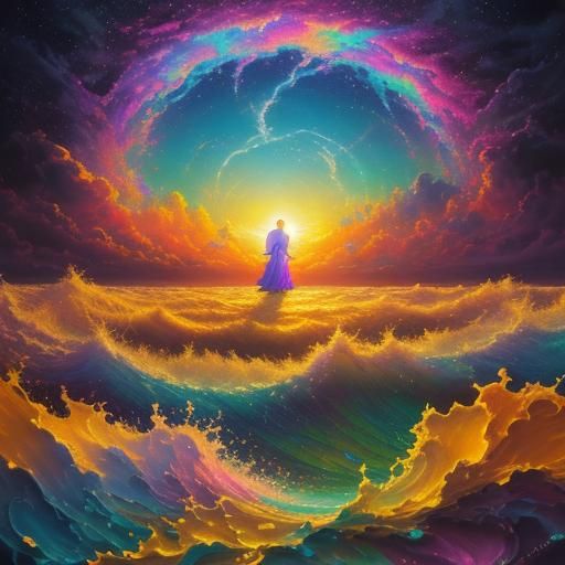 Bliss After Sunrise: Abstract Expressionist Illustration